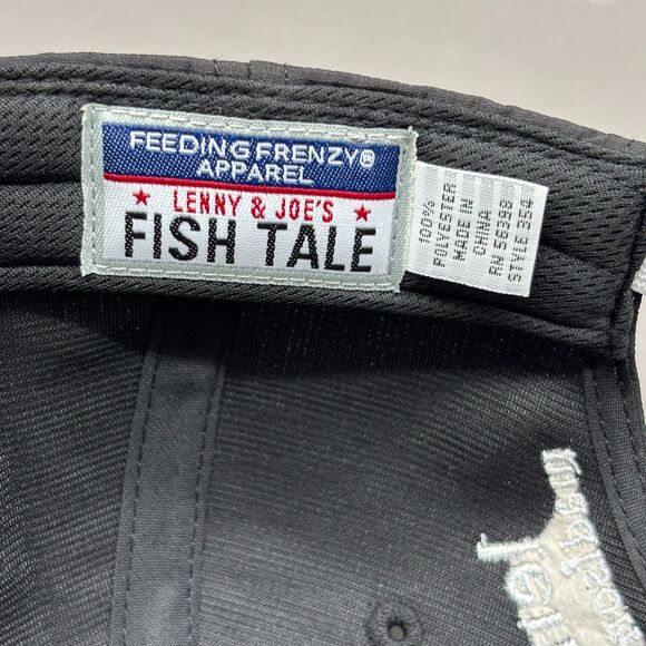 Lenny & Joe’s Fish Tale Hat Feeding Frenzy Apparel Black Baseball Cap UPF 50+ - Picture 2 of 7